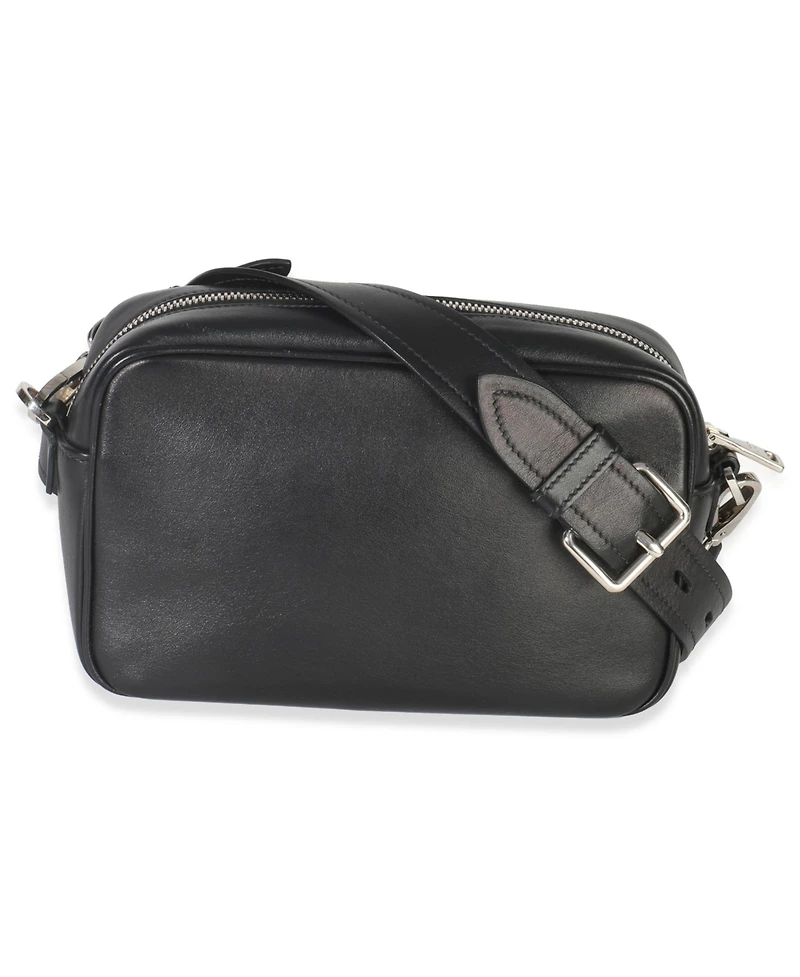 Pre-Owned Prada Black Pink Calfskin Banana Logo Crossbody Bag