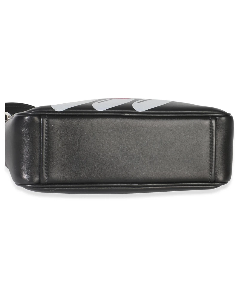 Pre-Owned Prada Black Pink Calfskin Banana Logo Crossbody Bag