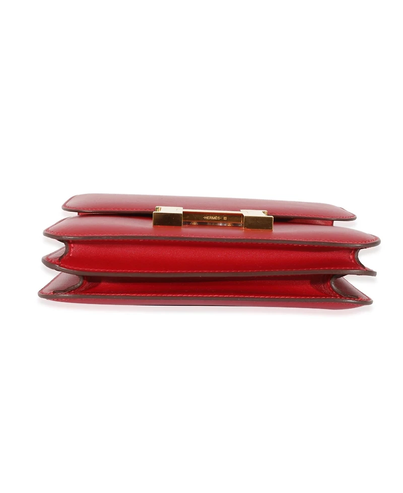 Pre-Owned HERMES Rouge Casaque Swift Constance 18 Ghw