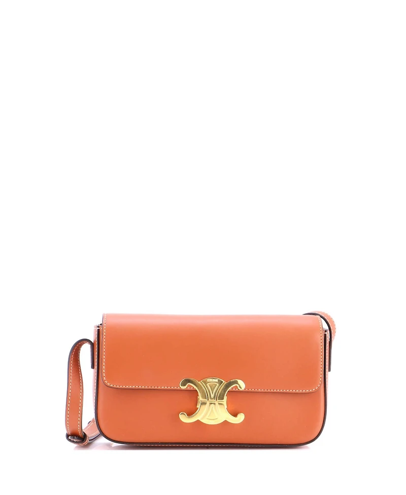 Pre-Owned Celine Triomphe East-West Shoulder Bag Smooth Calfskin