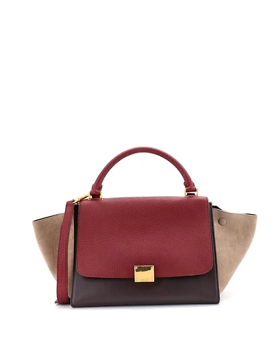 Pre-Owned Celine Small Tricolor Trapeze Bag Leather