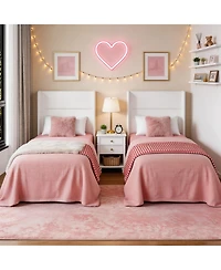 gaomon Set of 2 Twin Bed frame with Wingback Headboard, Velvet Upholstered Platform Wood Slats, No Box Spring Needed