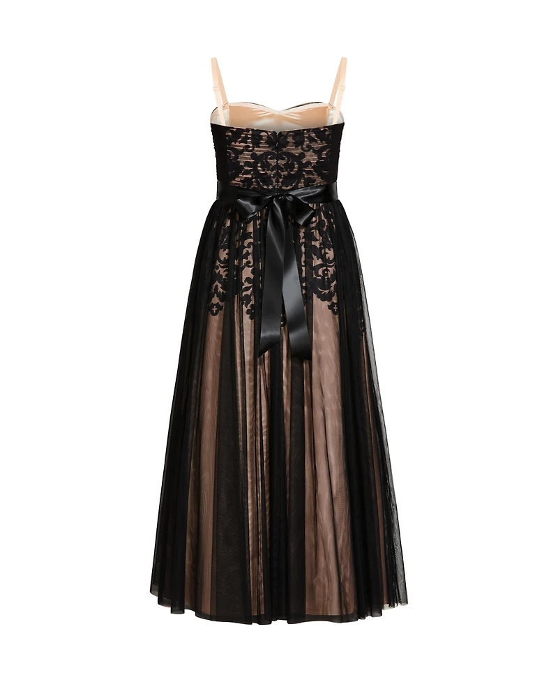 City Chic Plus Embroidered Tulle Maxi Dress