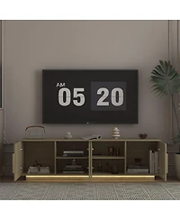 Streamdale Furniture Tv Stand with 16 Color LEDs, 68" Modern Tv Cabinet Entertainment Center