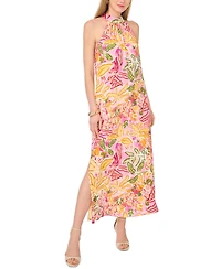 Vince Camuto Women's Halter Tie-Back Printed Dress