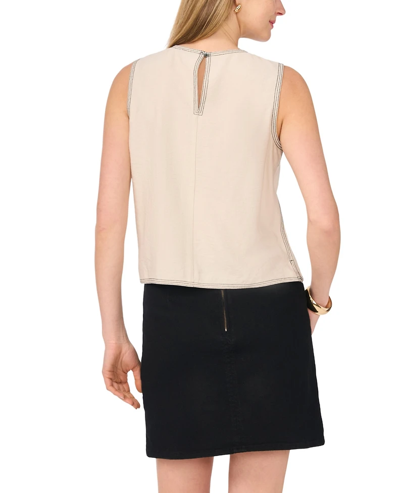 Vince Camuto Women's Stitch Sleeveless Top
