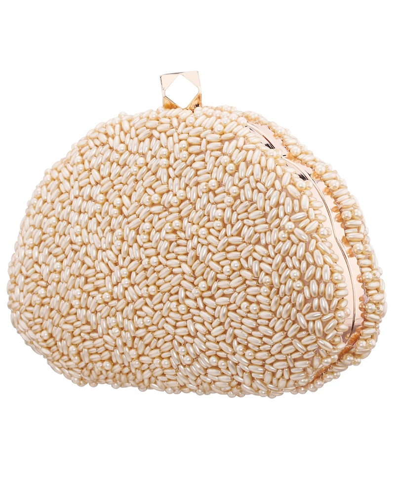 Nina Hera Beaded Shell Shaped Small Clutch Handbag