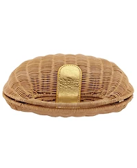 Nina Kava Rounded Rattan Small Satchel Bag