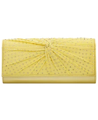 Nina Unique Chiffon Twist Crystal Small Clutch Handbag