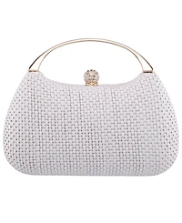 Nina Straw Minaudiere Mini Clutch Handbag