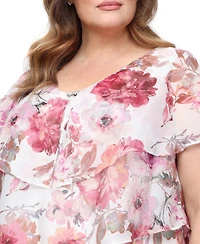 Sl Fashions Plus V-Neck Embellished Tiered A-Line Dress