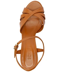 Schutz Women's Keefa Raffia High Block Heel Sandals