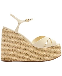 Schutz Women's Keefa Round Toe Wedge Sandals
