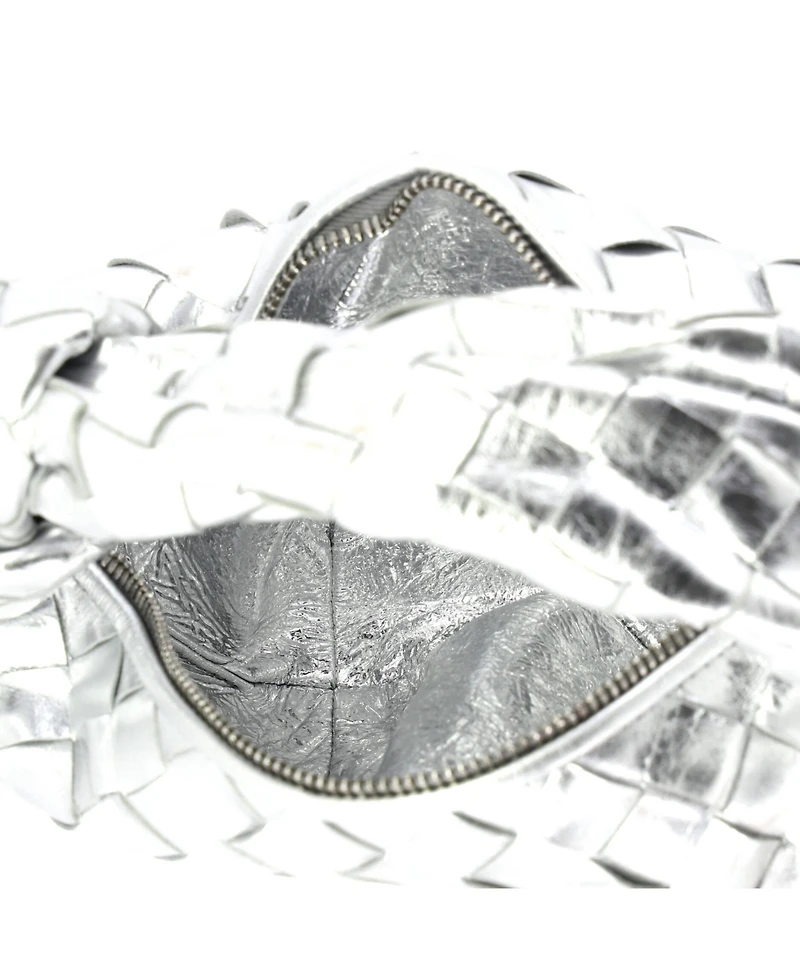 Pre-Owned Bottega Veneta Mini Bv Jodie Hobo Metallic Intrecciato Nappa