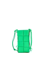 Pre-Owned Bottega Veneta Mini Cassette Phone Holder Crossbody Bag Maxi Intrecciato Leather