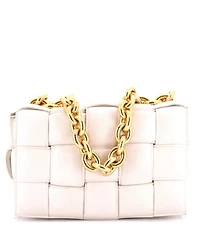 Pre-Owned Bottega Veneta Cassette Chain Crossbody Bag Padded Maxi Intrecciato Leather