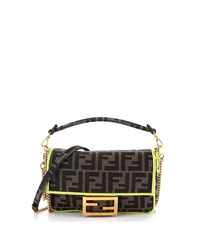 Pre-Owned Fendi Mini Baguette Nm Bag Zucca Canvas