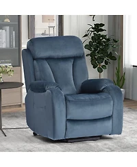 Maison Boucle power lift recliner for elderly, velvet electric chair w/ remote, wide seat, side pocket & heavy-duty