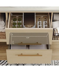 Sillysis 39.3" Modern Wall-Mount Bathroom Vanity with Oval Ceramic Sink, Solid Wood Floating Cabinet & Soft-Close Drawers