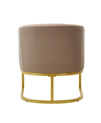 Rainsken Accent Chair, Upholstered Faux Rabbit Fur Armchair with Gold Metal Frame, Curved Backrest Support for Living Room, Bedroom