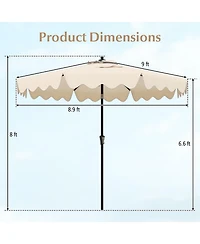 Sugift 9 Feet Patio Umbrella with Crank Handle and Push Button Tilt