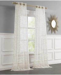 Dainty Home Cecily 2 Pack Linen Textured Metallic Light Filtering Grommet Curtain Panel Pair 38 X22 X 84 X22