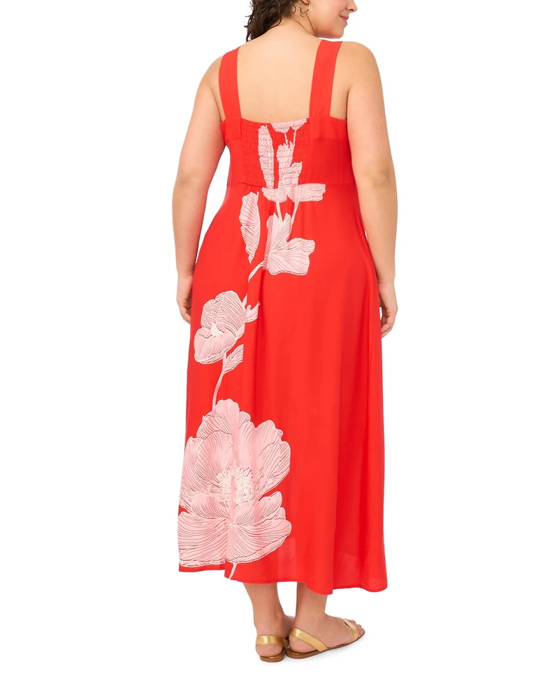 Vince Camuto Plus Thick Strap Square Neck Maxi Dress