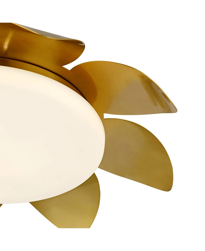 Possini Euro Design Radiance 16" Wide Brass Flower Led Ceiling Light