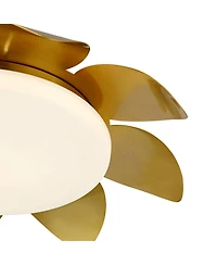 Possini Euro Design Radiance 16" Wide Brass Flower Led Ceiling Light