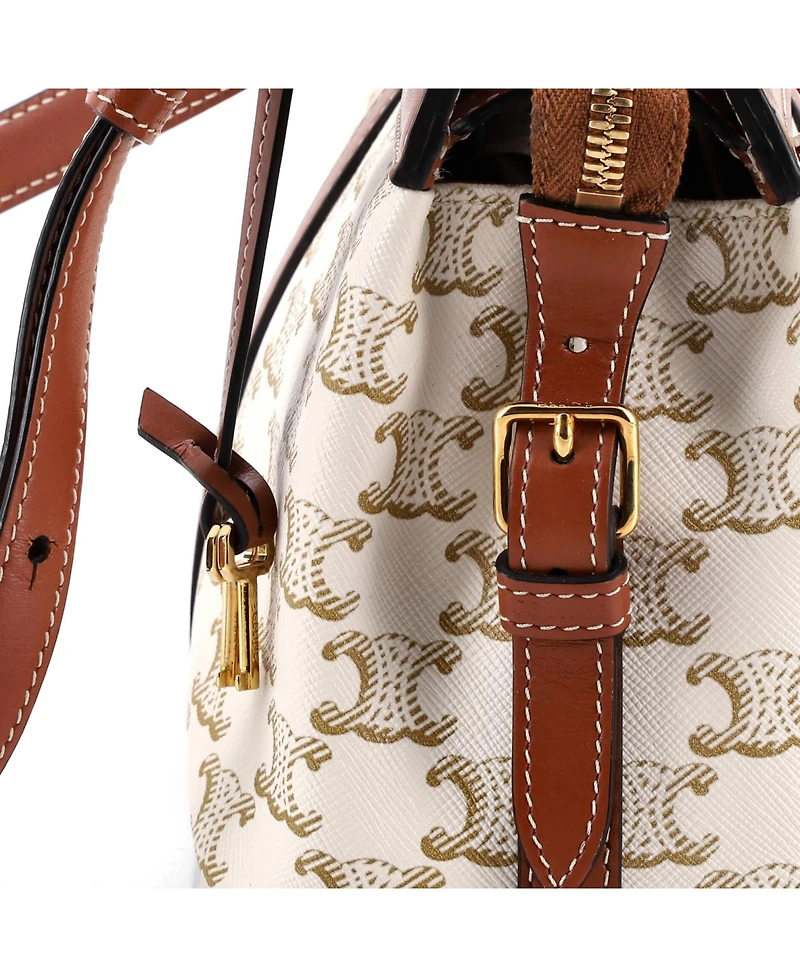 Pre-Owned Celine Small Teen Cabas De France Bag Triomphe Coated Canvas