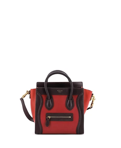 Pre-Owned Celine Nano Tricolor Luggage Bag Leather