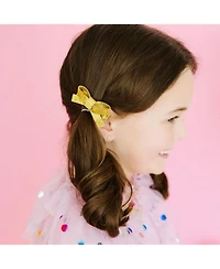 Sweet Wink Little and Big Girls Gold Sparkle Bow Clip Set