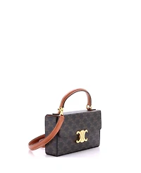 Pre-Owned Celine Triomphe Box Top Handle Bag Triomphe Coated Canvas