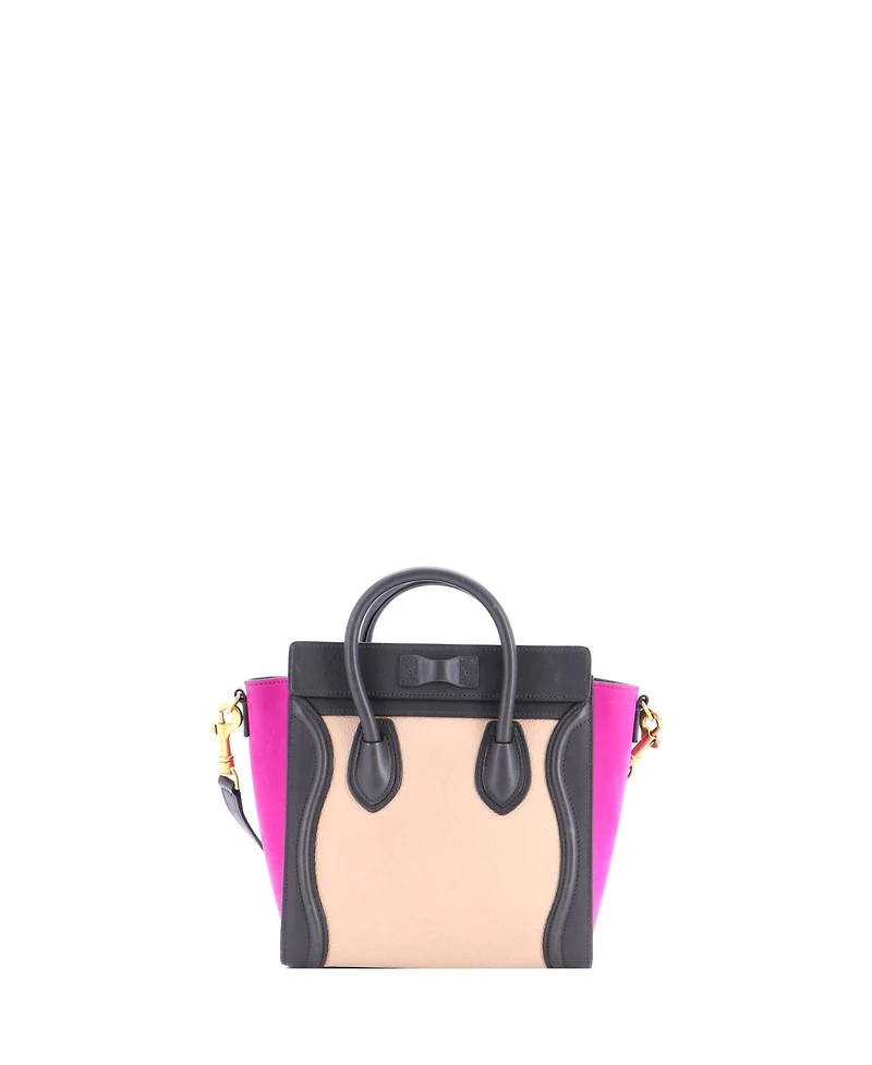 Pre-Owned Celine Nano Tricolor Luggage Bag Leather