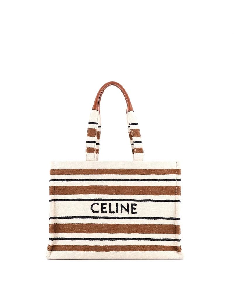 Pre-Owned Celine Large Cabas Thais Tote Striped Jacquard Textile