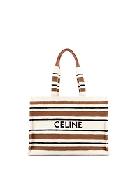 Pre-Owned Celine Large Cabas Thais Tote Striped Jacquard Textile