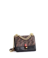 Pre-Owned Fendi Small Kan I Bag Zucca Embossed Leather