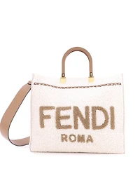 Pre-Owned Fendi Medium Sunshine Shopper Tote Shearling