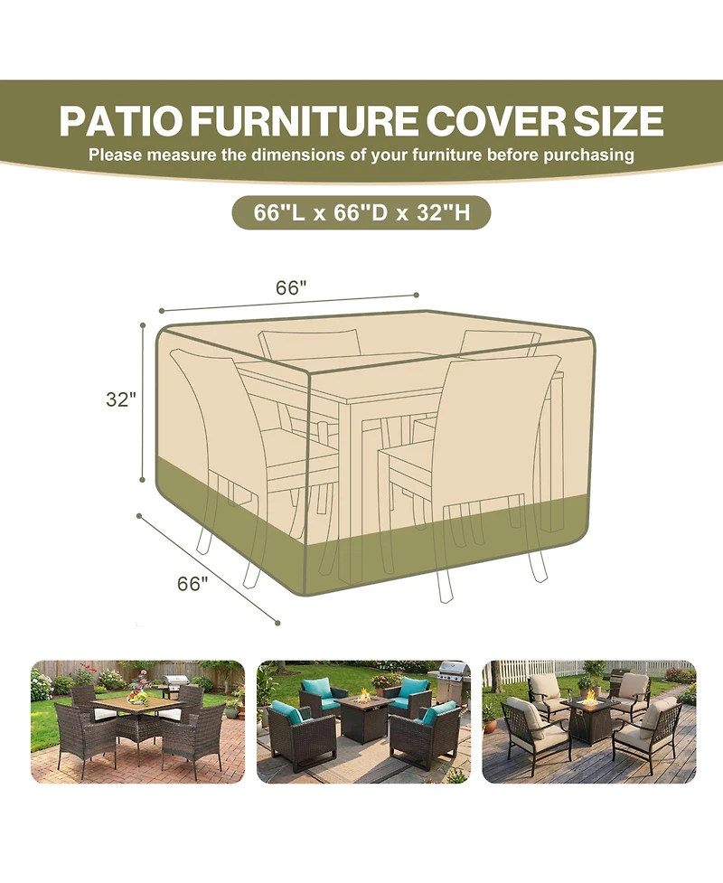 Aoodor Heavy Duty Outdoor Furniture Set Cover, 600D Waterproof Oxford Patio Sectional Set Cover Covers with Air Vents for Patio Furniture