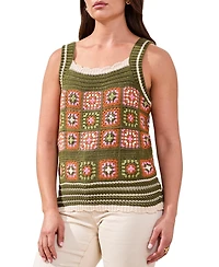 Tribal Women's Wide-Strap Crochet Sweater