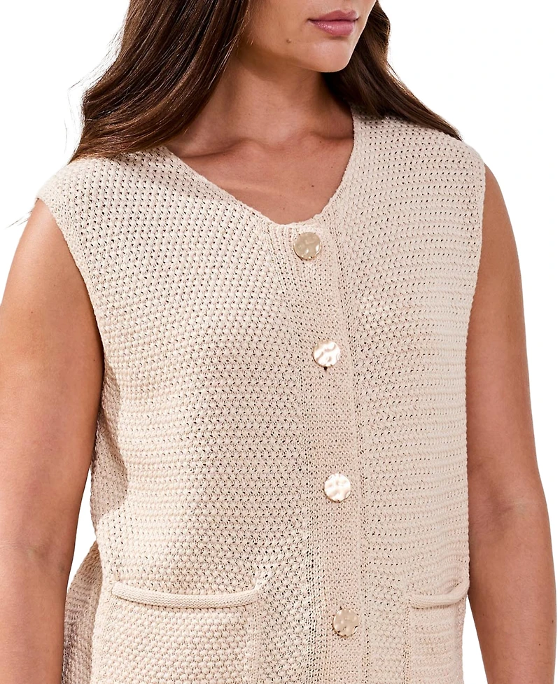 Tribal Women's Sleeveless Crew Neck Sweater Vest