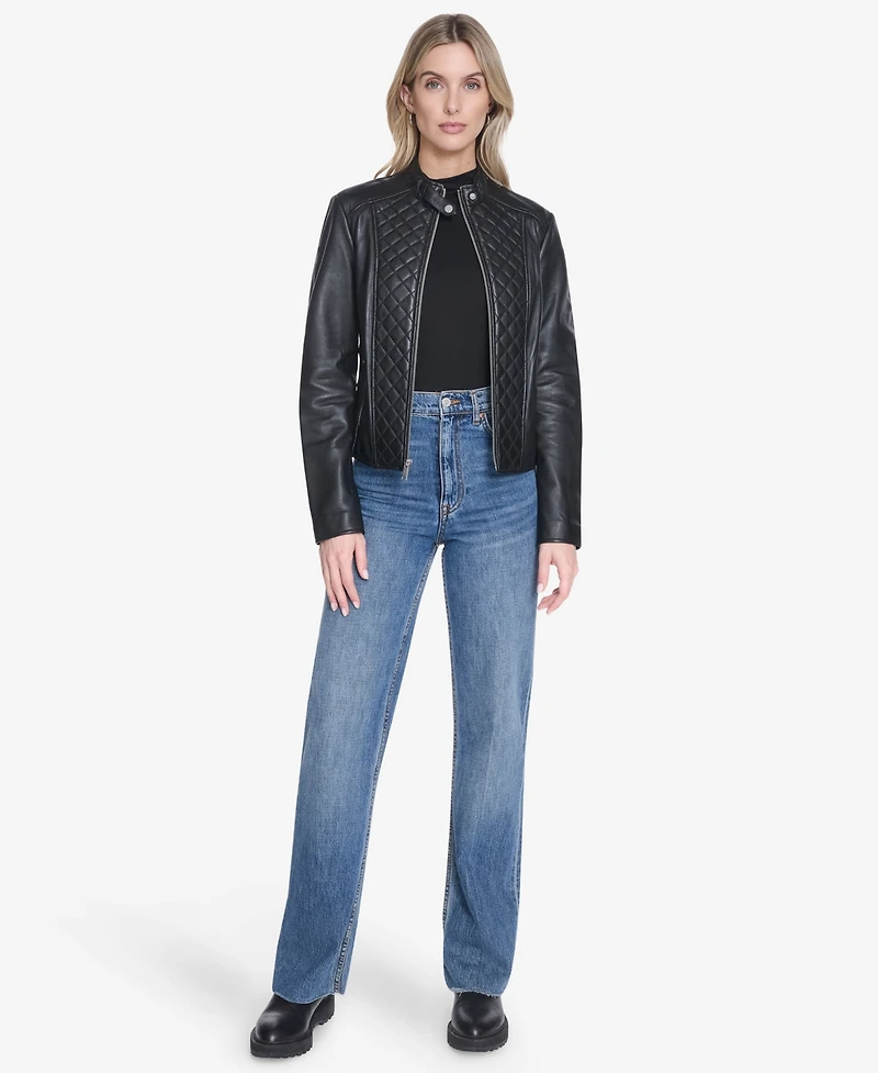 Andrew Marc Women's Marlette Quilted Lamb Leather Scuba