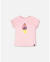 Deux par Deux Little Girls Little/ Cotton Jersey Ice Cream T-Shirt