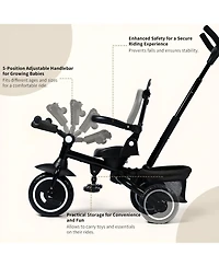 Kinder King 7-in-1 Toddler Tricycle Stroller with Rotating Seat, Adjustable Push Handle and Canopy