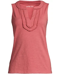 Lands' End Plus Slub Decorative Trim Tank Top