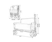 sumyeg Outdoor Storage 3-in-1 Collapsible Foldable Wagon Cart with Bench Seat & Heavy Duty Utility For Camping