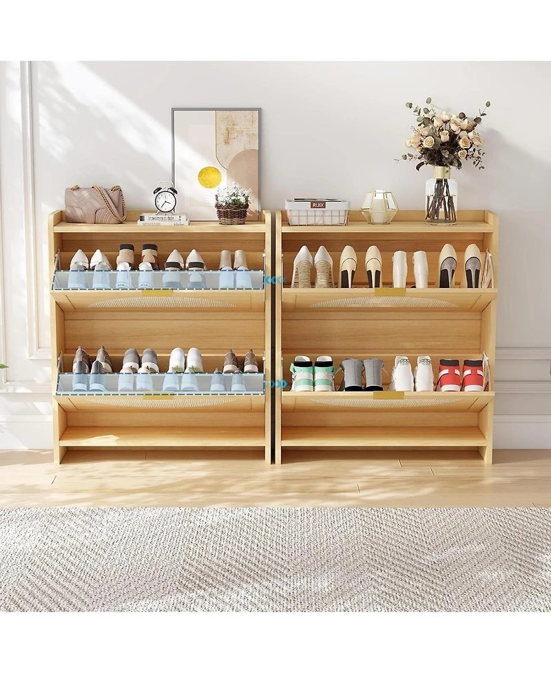 Homfan 2 Flip-Drawer Shoe Storage Cabinet