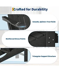 gaomon Adirondack Chair for Patio, Hdpe Outdoor Lawn with Wood Texture Garden Backyard Deck Poolside Use