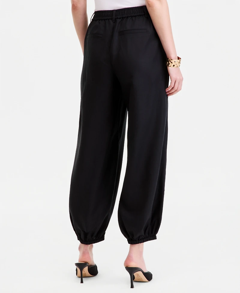 I.n.c. International Concepts Women's Linen-Blend Bubble-Hem Ankle Pants, Macy's Exclusive