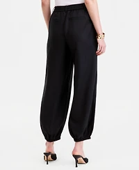 I.n.c. International Concepts Women's Linen-Blend Bubble-Hem Ankle Pants, Macy's Exclusive